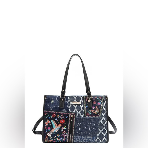 Nicole Lee USA Bosque de Amor Denim Tote Bag - Picture 1 of 11
